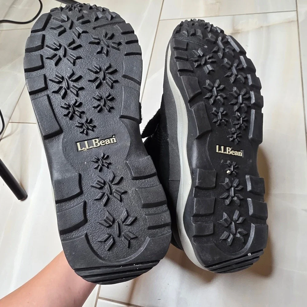 LL Bean‎ Womens Black Primaloft Insulated Snow Boots Hook Loop 0MR94 04 Size 8.5